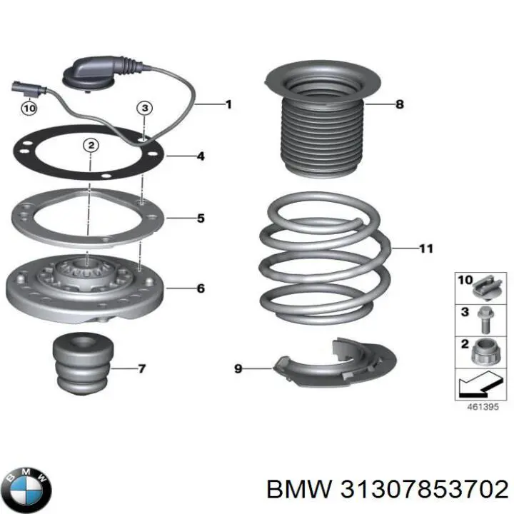 31307853702 BMW Suporte de amortecedor dianteiro