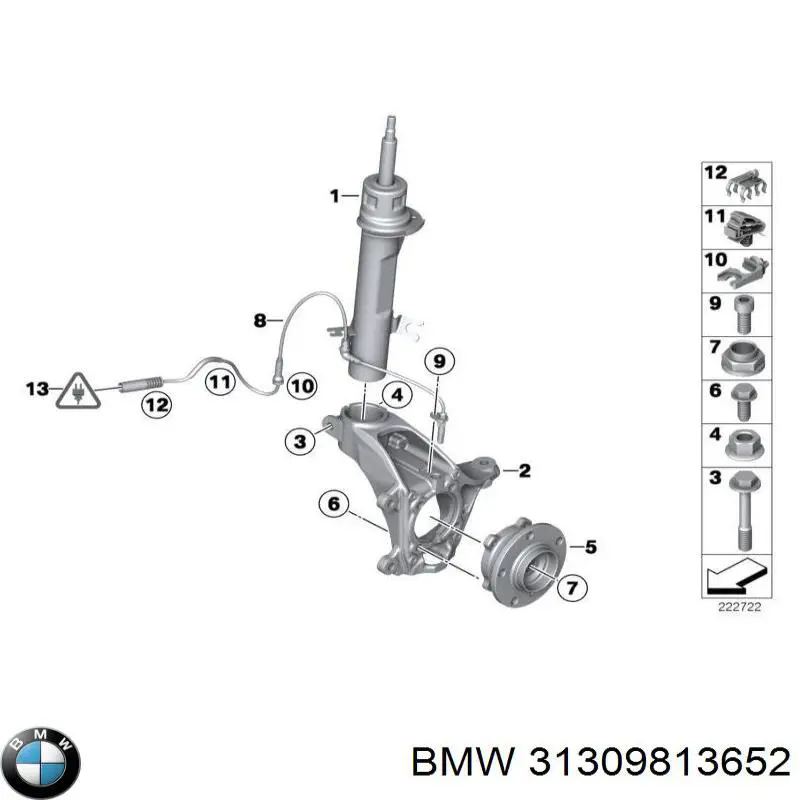 Amortecedor dianteiro direito BMW 31309813652 preço, a partir de 113,33 USD