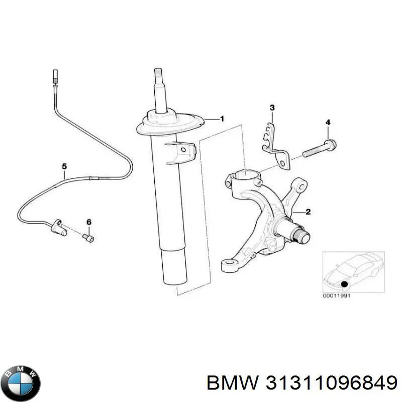 Compre 31311096849 BMW Amortecedor dianteiro esquerdo