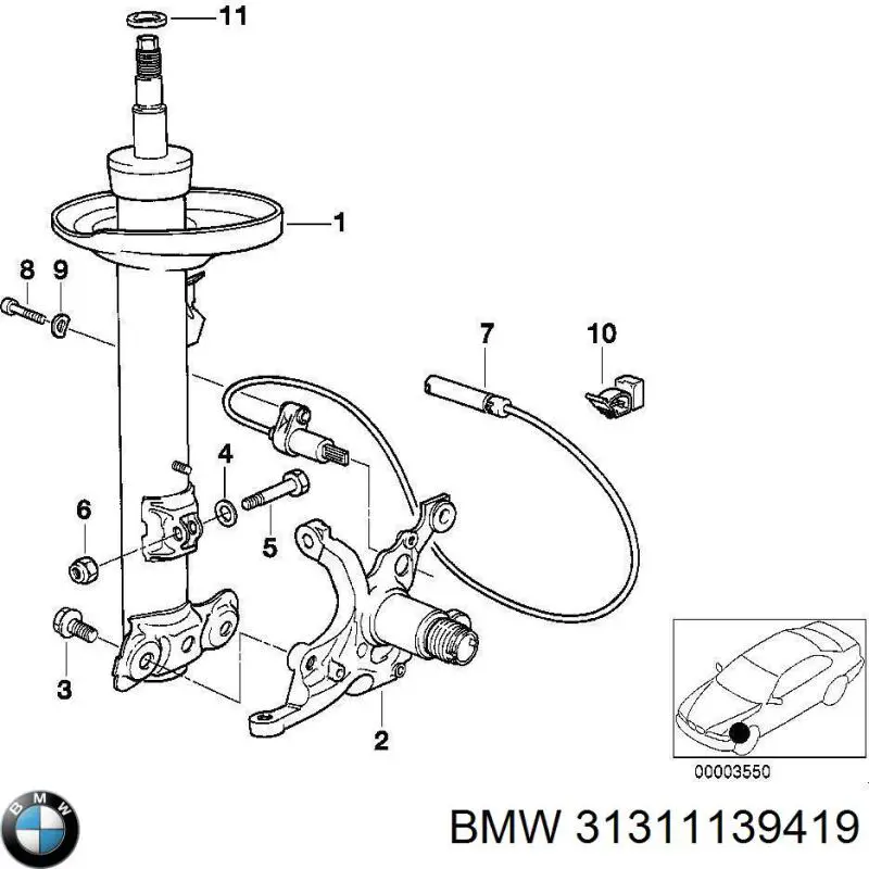 Compre 31311139419 BMW Amortecedor dianteiro esquerdo