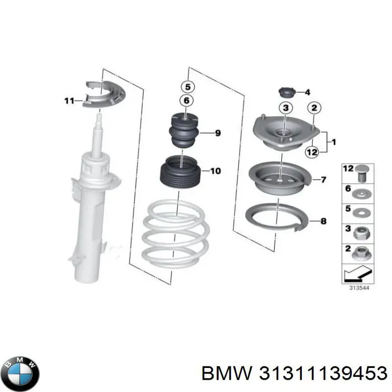 Porca da haste de amortecedor dianteiro BMW 31311139453 preço, a partir de 2,61 USD