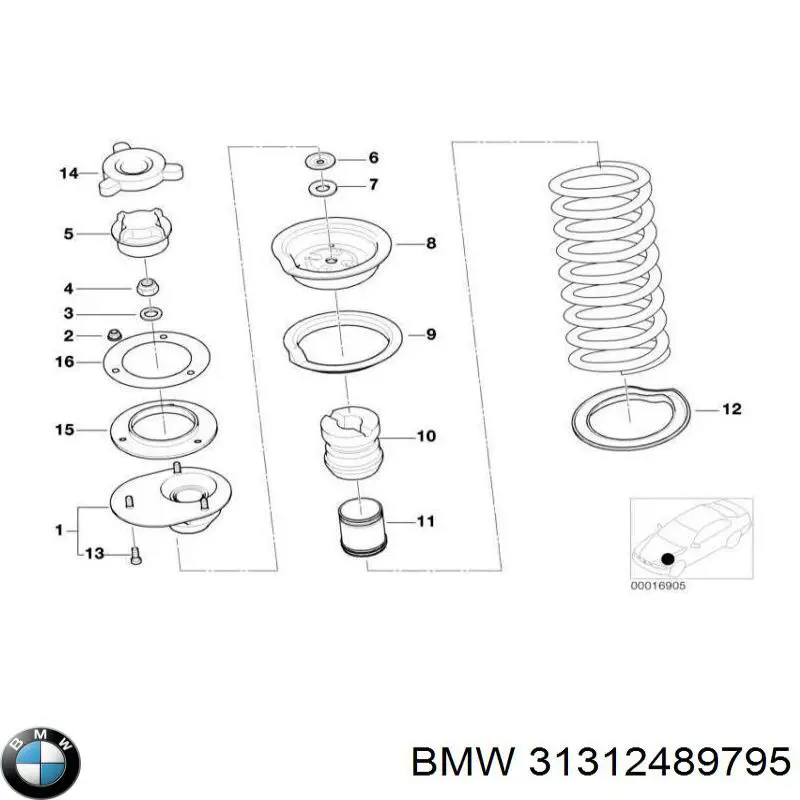 Espaçador de apoio de amortecedor dianteiro BMW 31312489795 preço, a partir de 45,48 USD