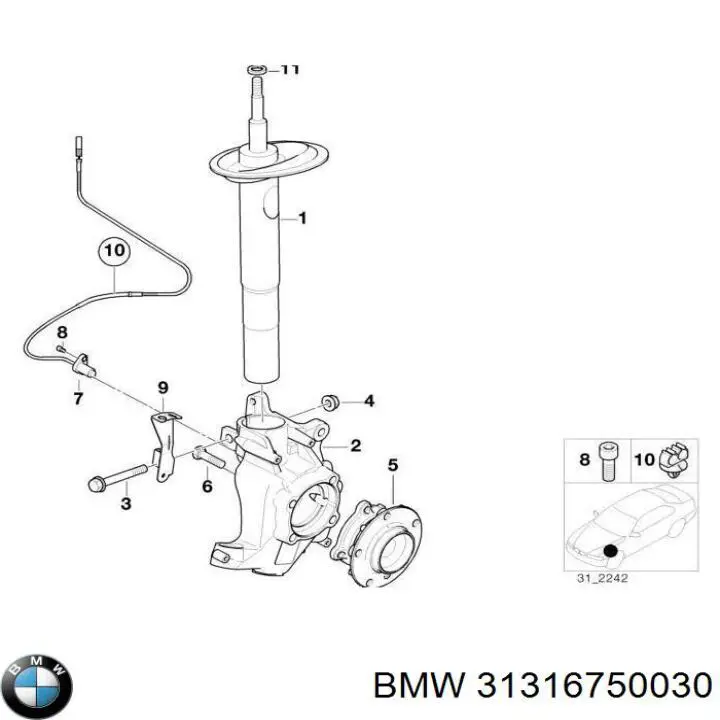 Amortecedor dianteiro BMW 31316750030 preço, a partir de 98,75 USD