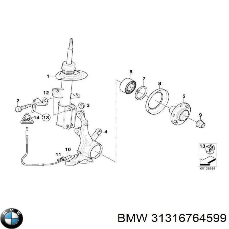 Compre 31316764599 BMW Amortecedor dianteiro esquerdo