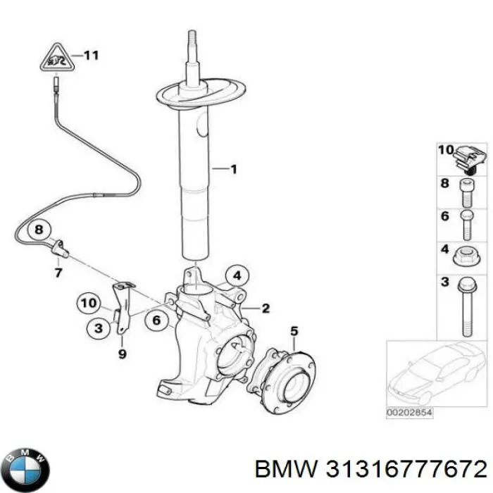 31316777672 BMW Amortecedor dianteiro direito