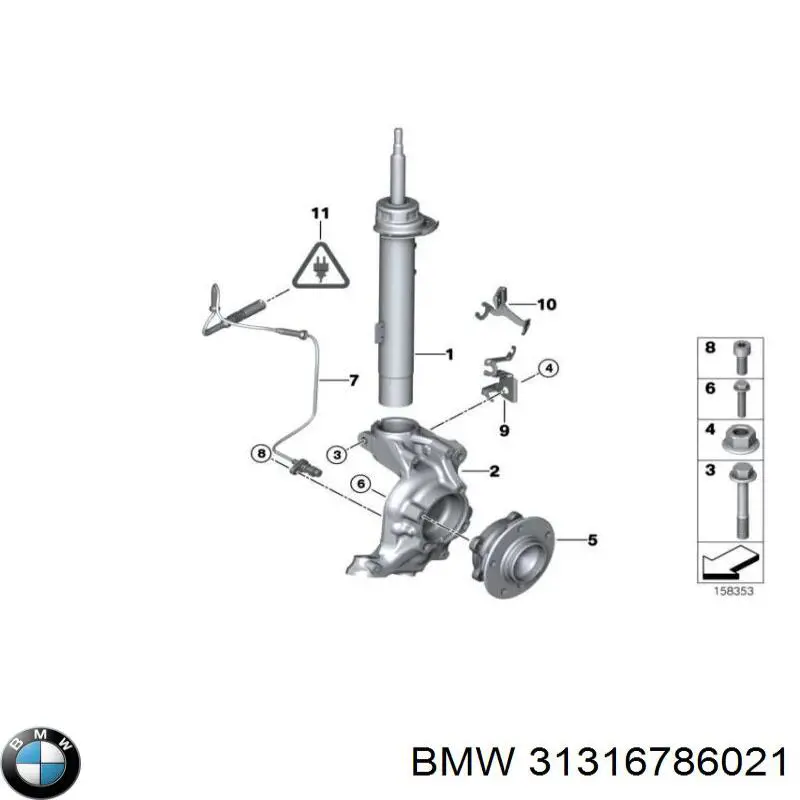 Compre 31316786021 BMW Amortecedor dianteiro esquerdo