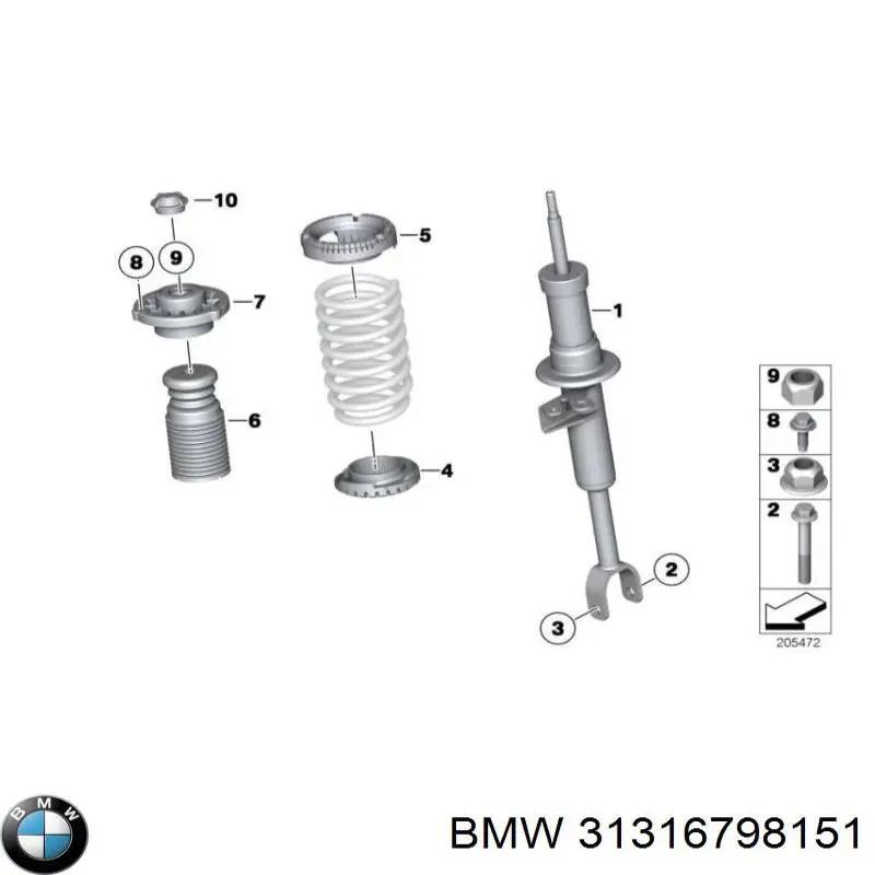 31316798151 BMW Amortecedor dianteiro esquerdo