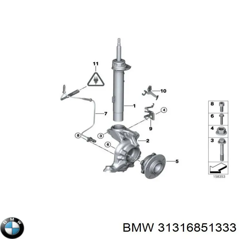 Compre 31316851333 BMW Amortecedor dianteiro esquerdo