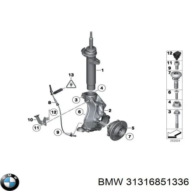 Amortecedor dianteiro direito BMW 31316851336 preço, a partir de 93,53 USD