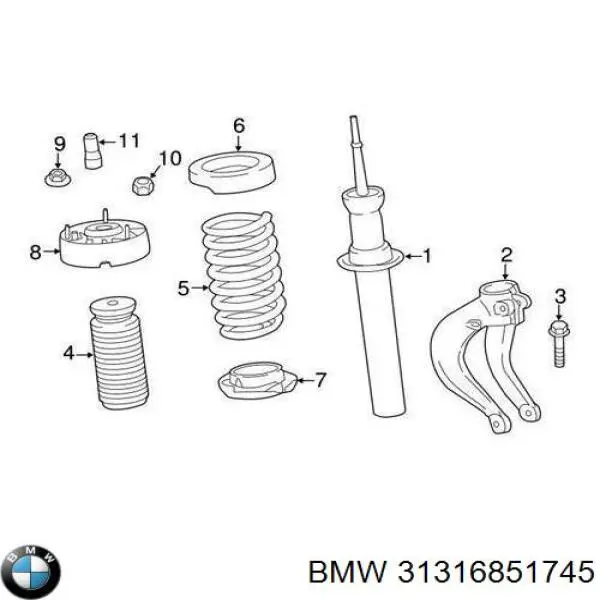 Amortecedor dianteiro BMW 31316851745 preço, a partir de 87,97 USD