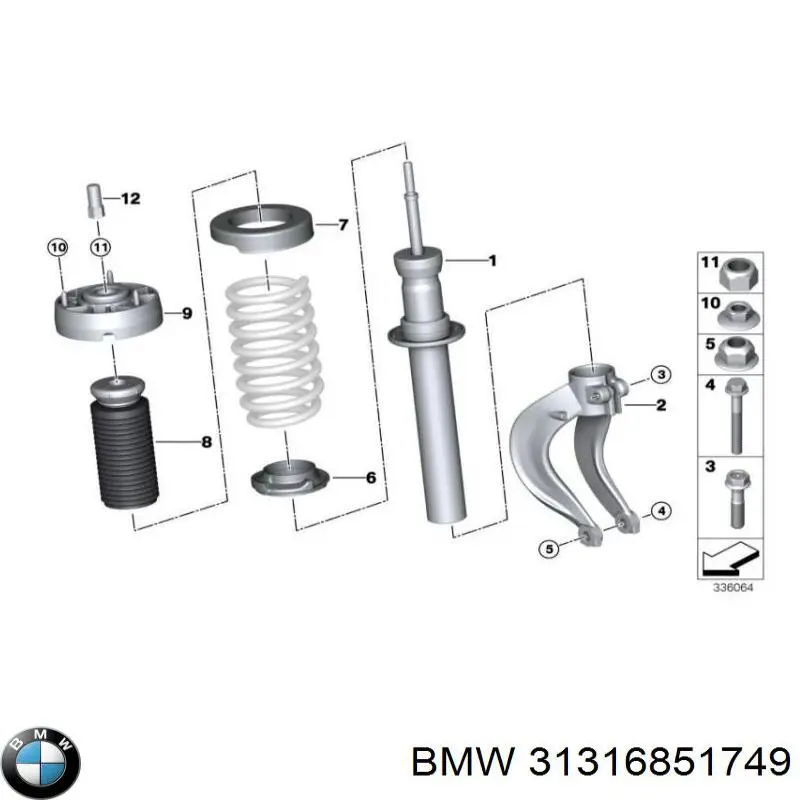 Amortecedor dianteiro BMW 31316851749 preço, a partir de 103,48 USD