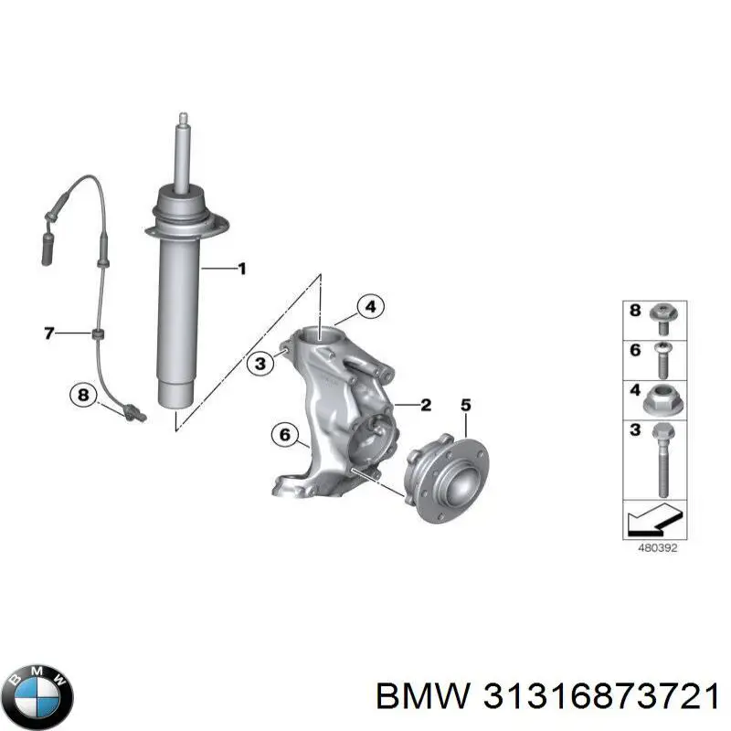 31316873721 BMW Amortecedor dianteiro