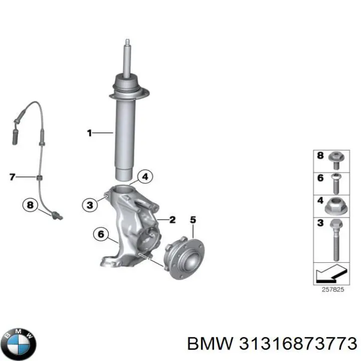 Amortecedor dianteiro BMW 31316873773 preço, a partir de 84,90 USD