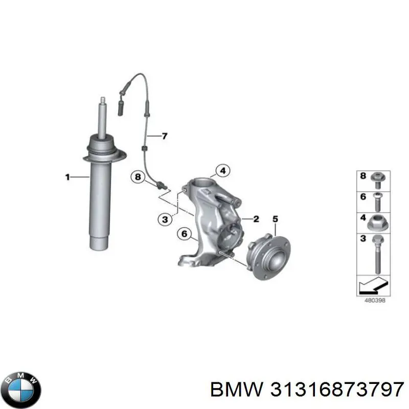 Amortecedor dianteiro BMW 31316873797 preço, a partir de 84,90 USD