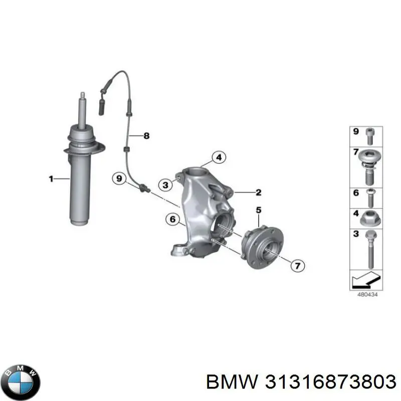31316873803 BMW Amortecedor dianteiro esquerdo