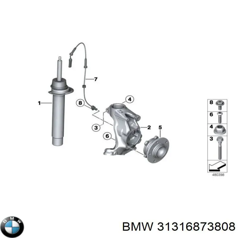 Compre 31316873808 BMW Amortecedor dianteiro