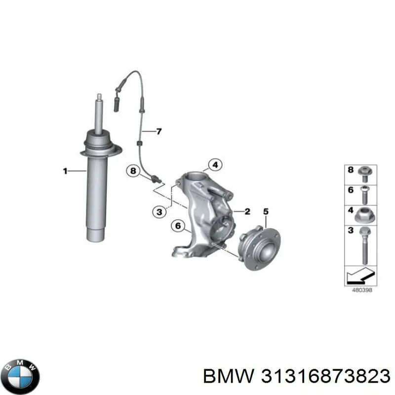 31316873823 BMW Amortecedor dianteiro
