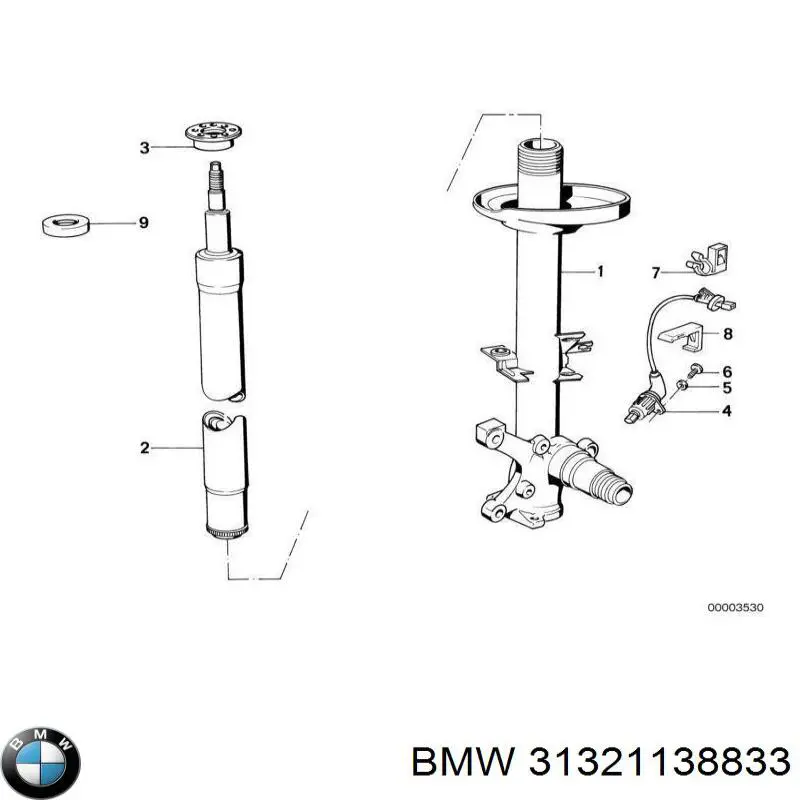 Compre 31321138833 BMW Amortecedor dianteiro