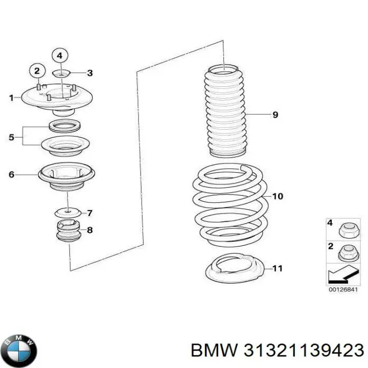 Rolamento de suporte do amortecedor dianteiro BMW 31321139423 preço, a partir de 44,05 USD