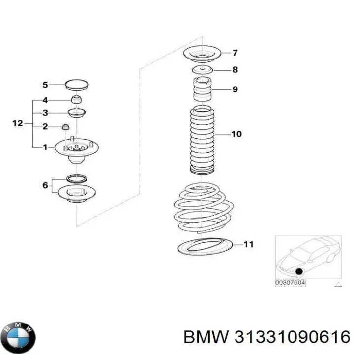 Compre 31331090616 BMW Tampa de suporte do amortecedor dianteiro