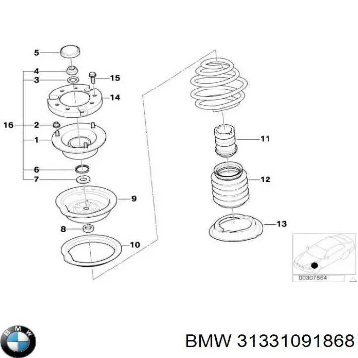 Compre 31331091868 BMW Bota de proteção de amortecedor dianteiro