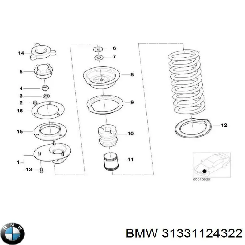 Espaçador (anel de borracha) da mola dianteira inferior BMW 31331124322 preço, a partir de 5,17 USD