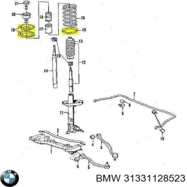 Espaçador (anel de borracha) da mola dianteira superior BMW 31331128523 preço, a partir de 10,23 USD