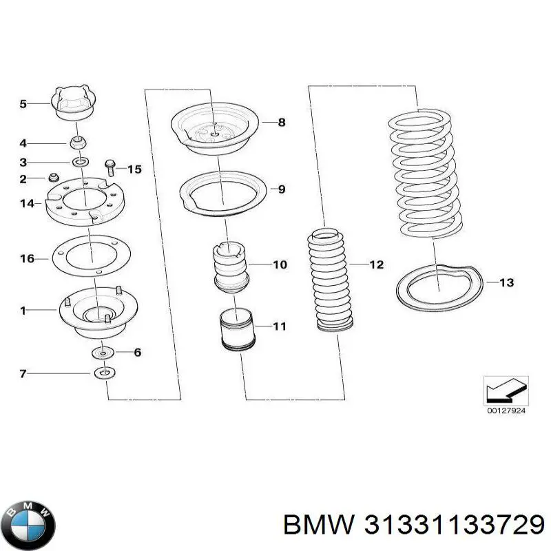 Tampa de suporte do amortecedor dianteiro BMW 31331133729 preço, a partir de 22,93 USD
