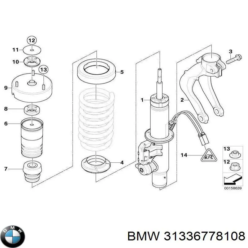 31336778108 BMW Suporte de amortecedor traseiro