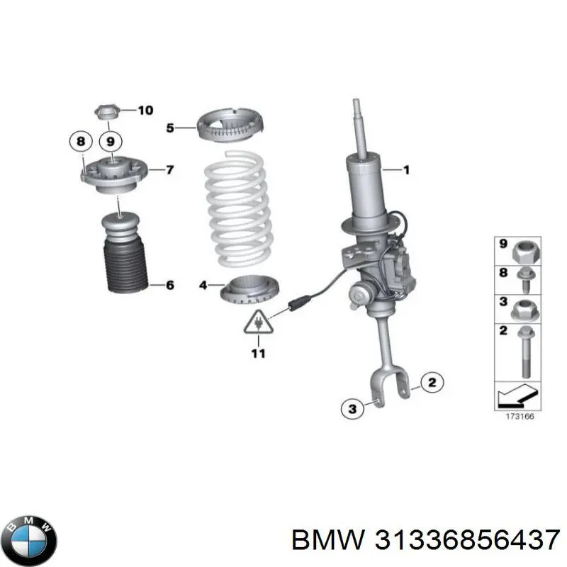 31336856437 BMW Pára-choque (grade de proteção) de amortecedor dianteiro
