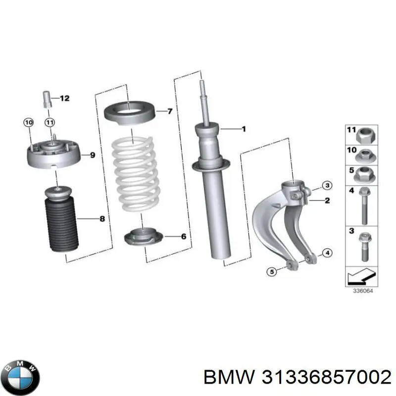 31336857002 BMW Espaçador (anel de borracha) da mola traseira inferior