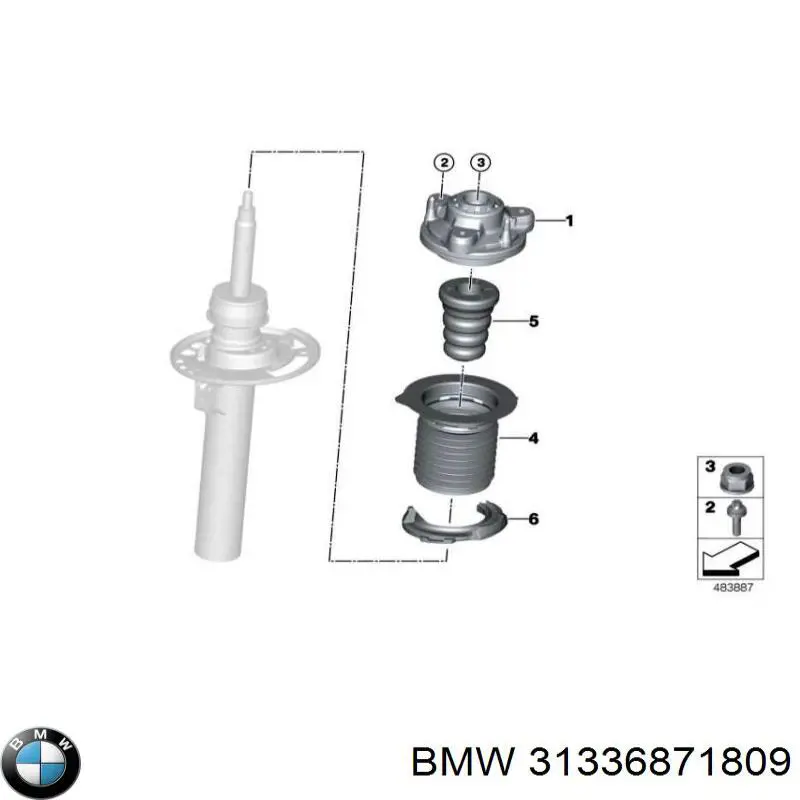 31336871809 BMW Pára-choque (grade de proteção) de amortecedor dianteiro