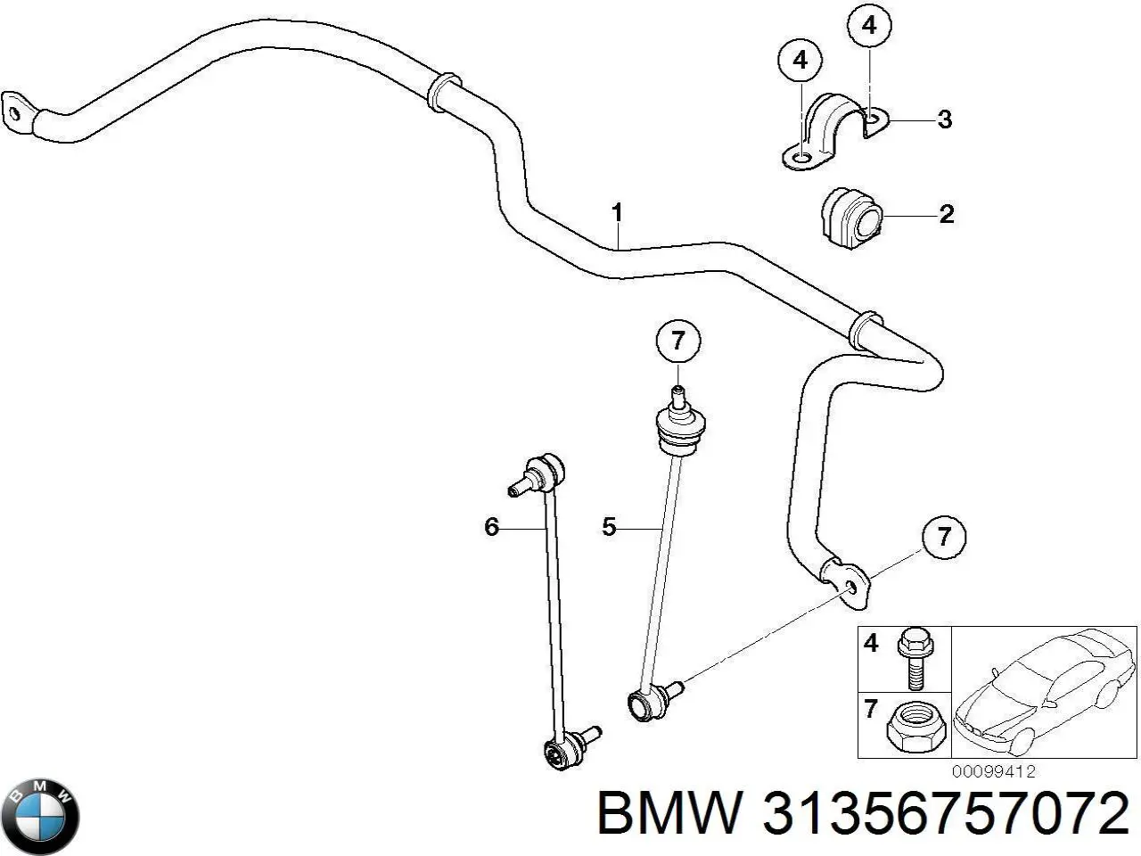 Estabilizador dianteiro BMW 31356757072 preço, a partir de 95,34 USD