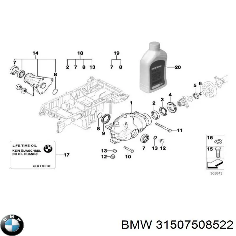 Redutor do eixo dianteiro BMW 31507508522 preço, a partir de 420,53 USD