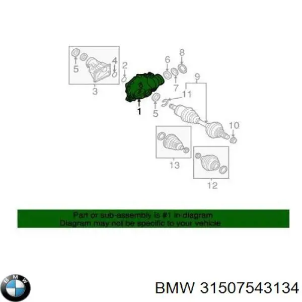 31507543134 BMW Redutor do eixo dianteiro