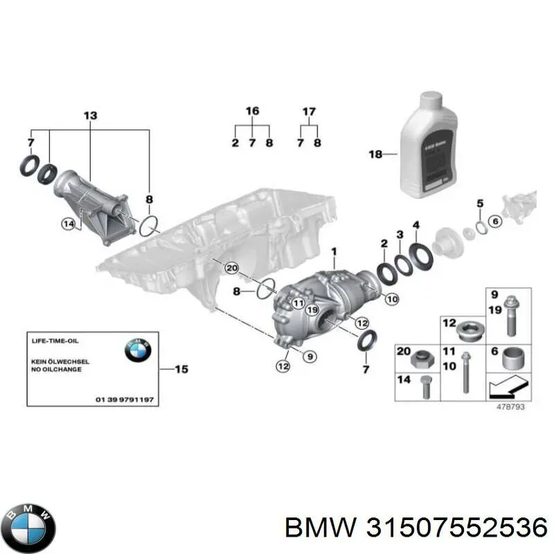 31507552536 BMW Redutor do eixo dianteiro