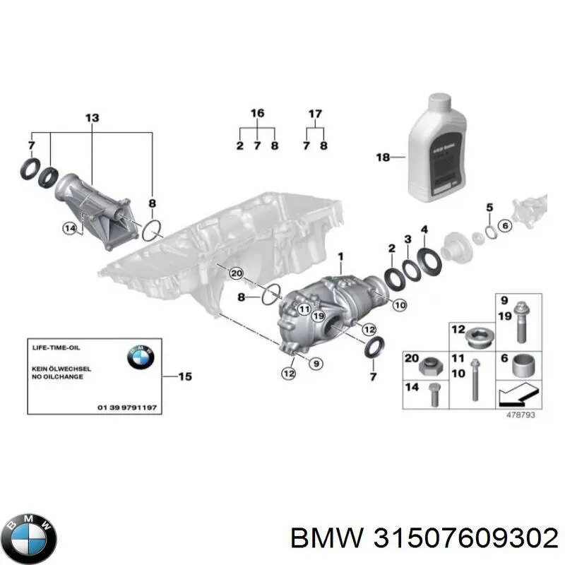 31507609302 BMW Redutor do eixo dianteiro