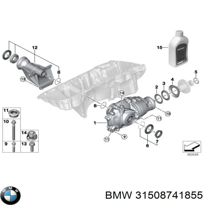 31508741855 BMW Redutor do eixo dianteiro