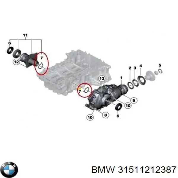 31511212387 BMW Bucim do semieixo do eixo dianteiro