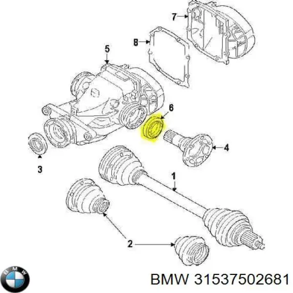 31537502681 BMW Arruela de diferencial do eixo dianteiro