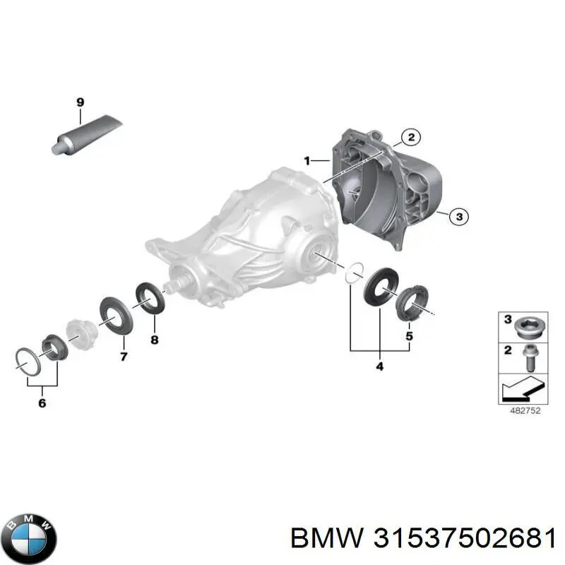 Arruela de diferencial do eixo dianteiro BMW 31537502681 preço, a partir de 14,72 USD