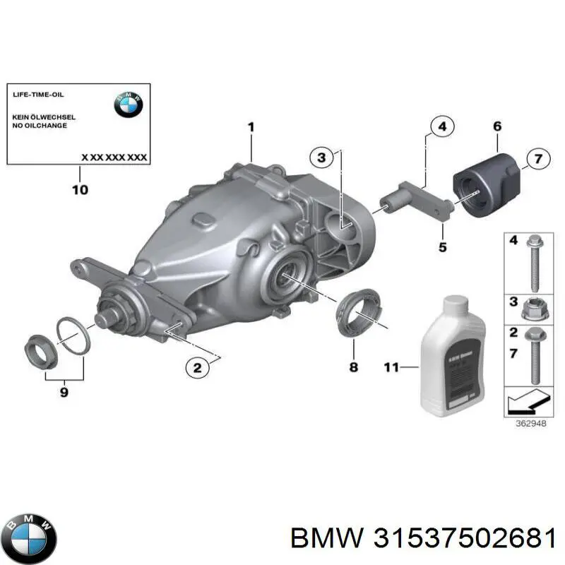 Compre 31537502681 BMW Arruela de diferencial do eixo dianteiro