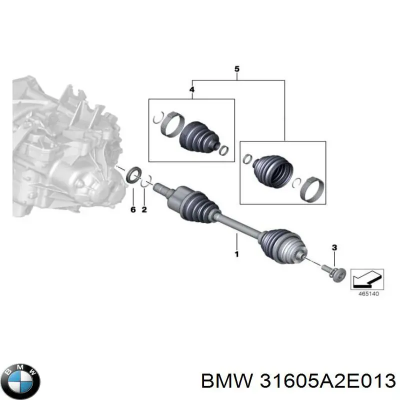 Semieixo (acionador) dianteiro esquerdo BMW 31605A2E013 preço, a partir de 146,06 USD