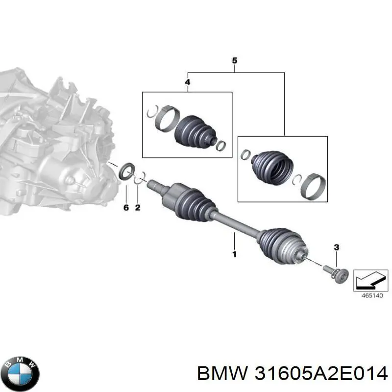 Semieixo (acionador) dianteiro direito BMW 31605A2E014 preço, a partir de 185,52 USD