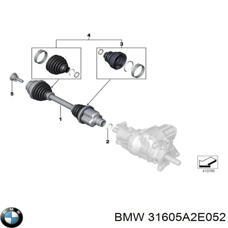 Semieixo (acionador) dianteiro direito BMW 31605A2E052 preço, a partir de 194,25 USD