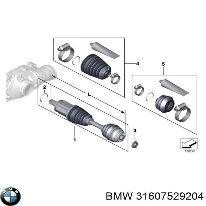Compre 31607529204 BMW Bota de proteção interna de junta homocinética do semieixo dianteiro