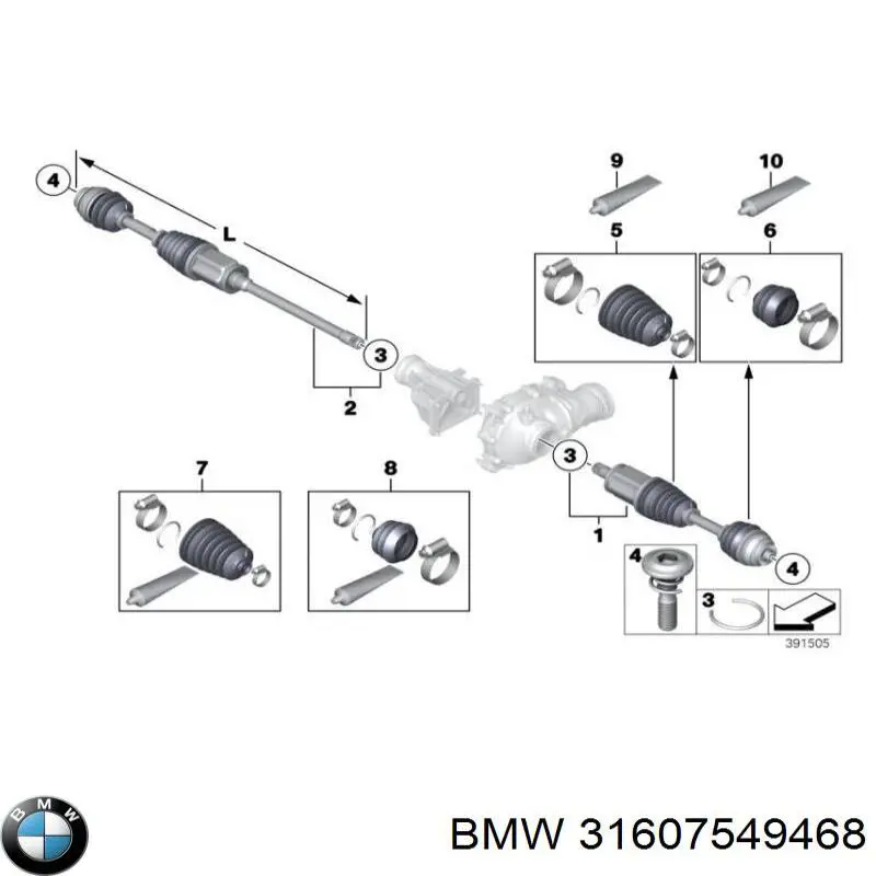 Compre 31607549468 BMW Bota de proteção externa de junta homocinética do semieixo dianteiro