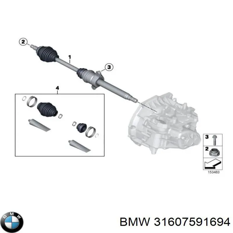 31607591694 BMW Botas de proteção de Juntas homocinéticas do semieixo dianteiro, kit
