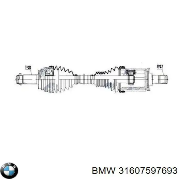 31607597693 BMW Semieixo (acionador) dianteiro esquerdo