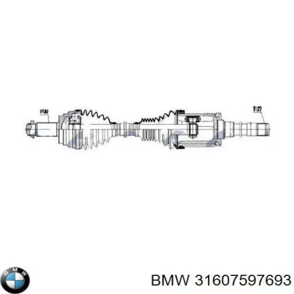 Semieixo (acionador) dianteiro esquerdo BMW 31607597693 preço, a partir de 174,16 USD